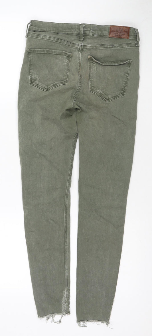 River Island Womens Green Cotton Skinny Jeans Size 10 L27 in Regular Zip