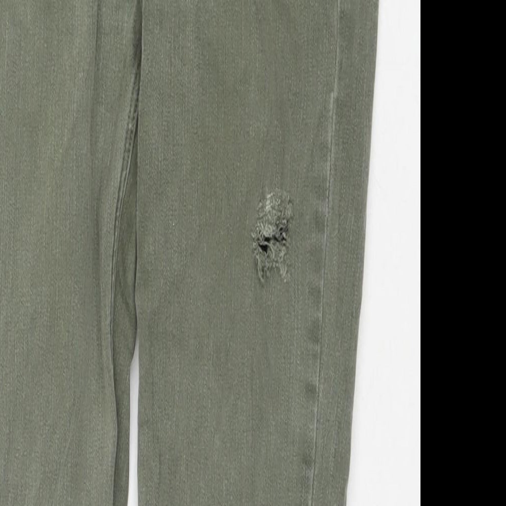 River Island Womens Green Cotton Skinny Jeans Size 10 L27 in Regular Zip