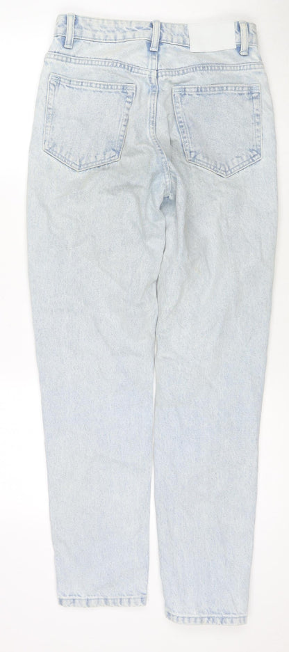 Womens UK Size 8 Waven Regular Fit Mom Blue Jeans