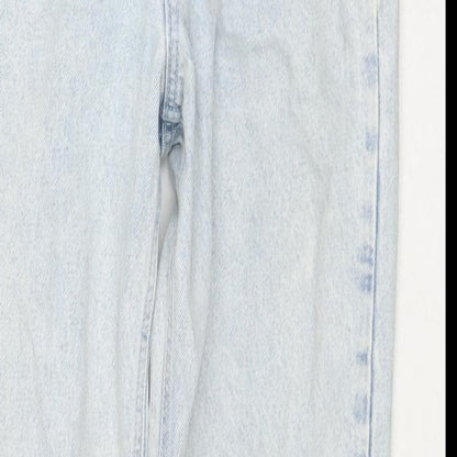 Womens UK Size 8 Waven Regular Fit Mom Blue Jeans