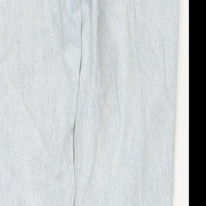 Womens UK Size 8 Waven Regular Fit Mom Blue Jeans