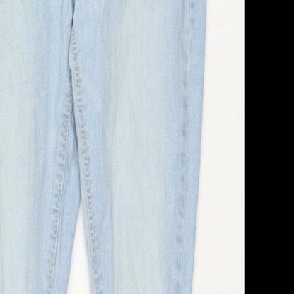 New Look Girls Blue Cotton Skinny Jeans Size 12 Years L25 in Regular Zip - Distressed