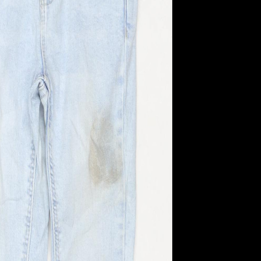 Denim & Co. Girls Blue Cotton Skinny Jeans Size 3-4 Years Regular Zip
