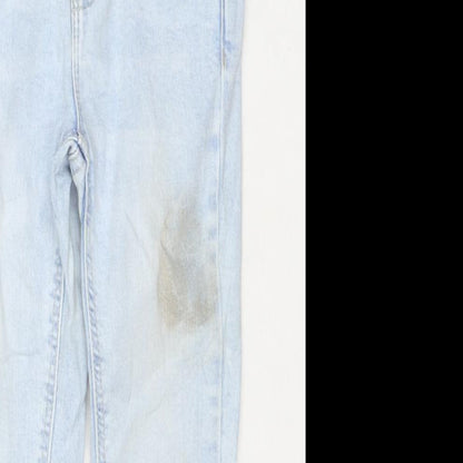 Denim & Co. Girls Blue Cotton Skinny Jeans Size 3-4 Years Regular Zip