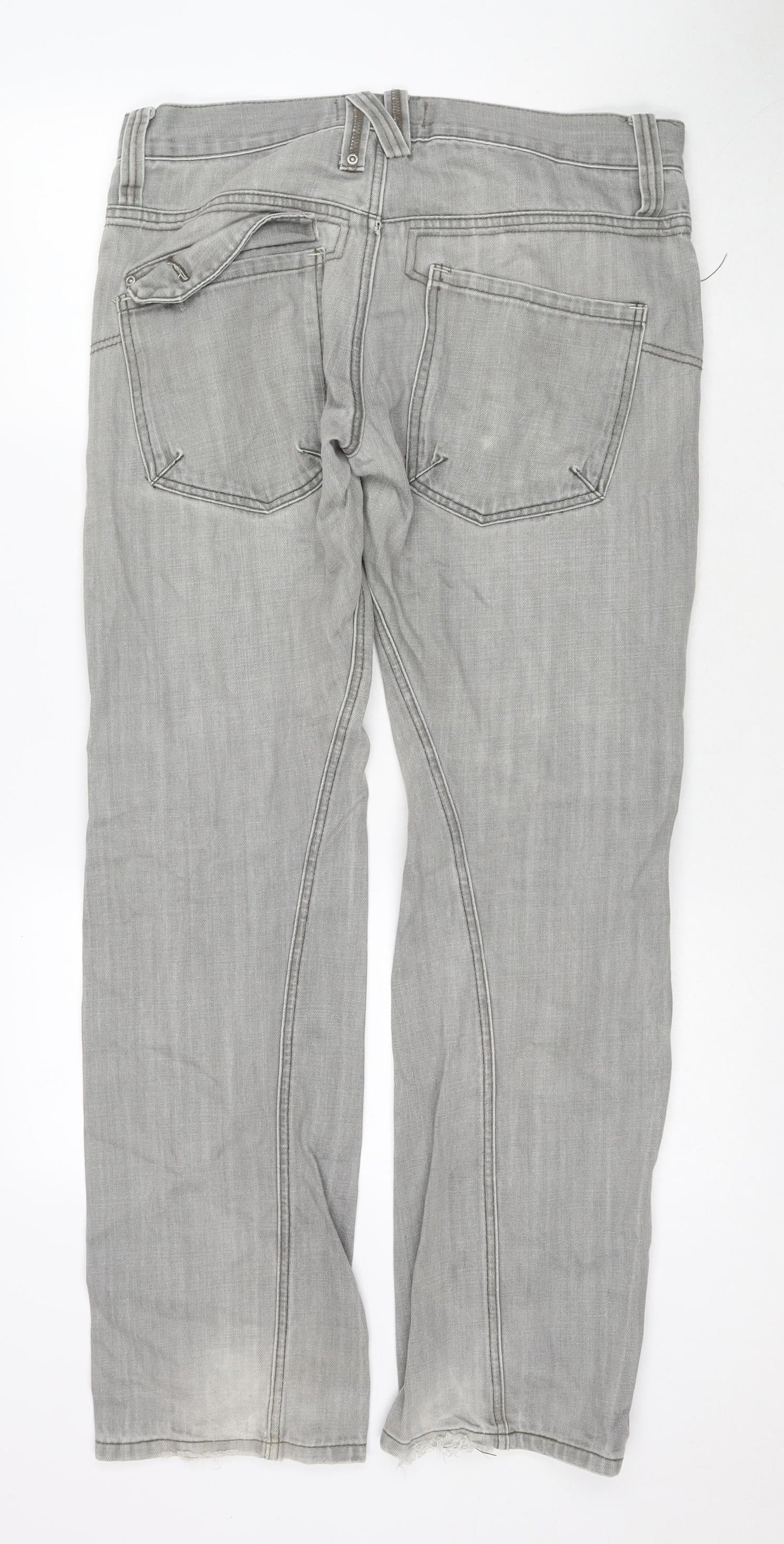 Mens UK Size 34 in Topman Regular Fit Straight Grey Jeans