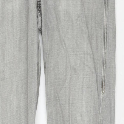 Mens UK Size 34 in Topman Regular Fit Straight Grey Jeans