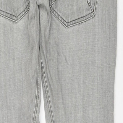 Mens UK Size 34 in Topman Regular Fit Straight Grey Jeans