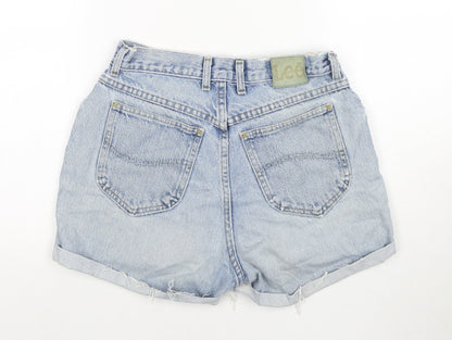 Lee Womens Blue Cotton Blend Cut-Off Shorts Size 28 in L3 in Regular Zip
