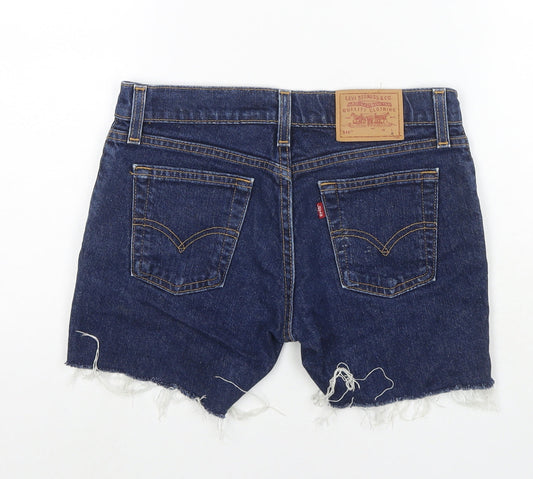 Levi's Womens Blue Cotton Cut-Off Shorts Size M L3 in Regular Zip - Customized Shorts