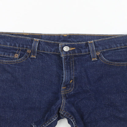 Levi's Womens Blue Cotton Cut-Off Shorts Size M L3 in Regular Zip - Customized Shorts