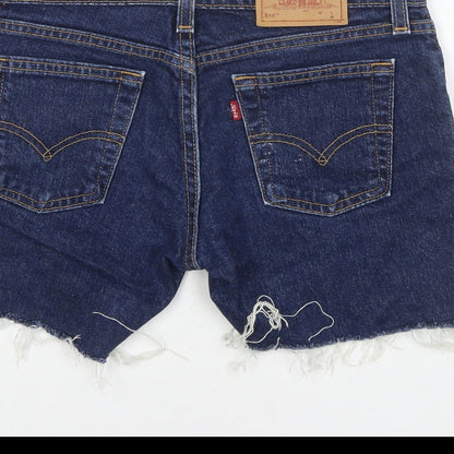 Levi's Womens Blue Cotton Cut-Off Shorts Size M L3 in Regular Zip - Customized Shorts