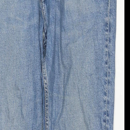 Weekday Mens Blue Cotton Straight Jeans Size 30 in L30 in Regular Zip