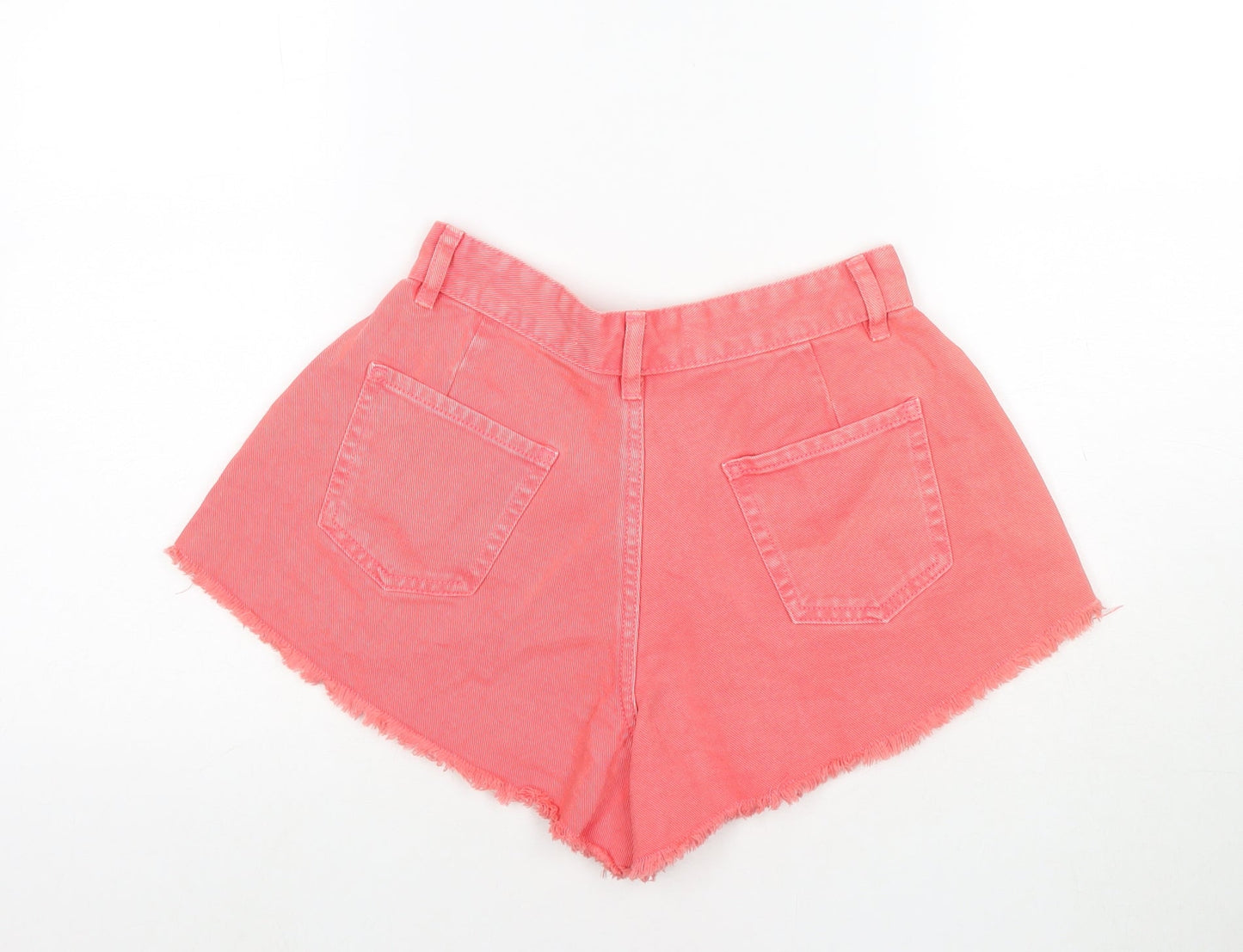 Denim & Co. Womens Pink Cotton Hot Pants Shorts Size 6 L3 in Regular Zip