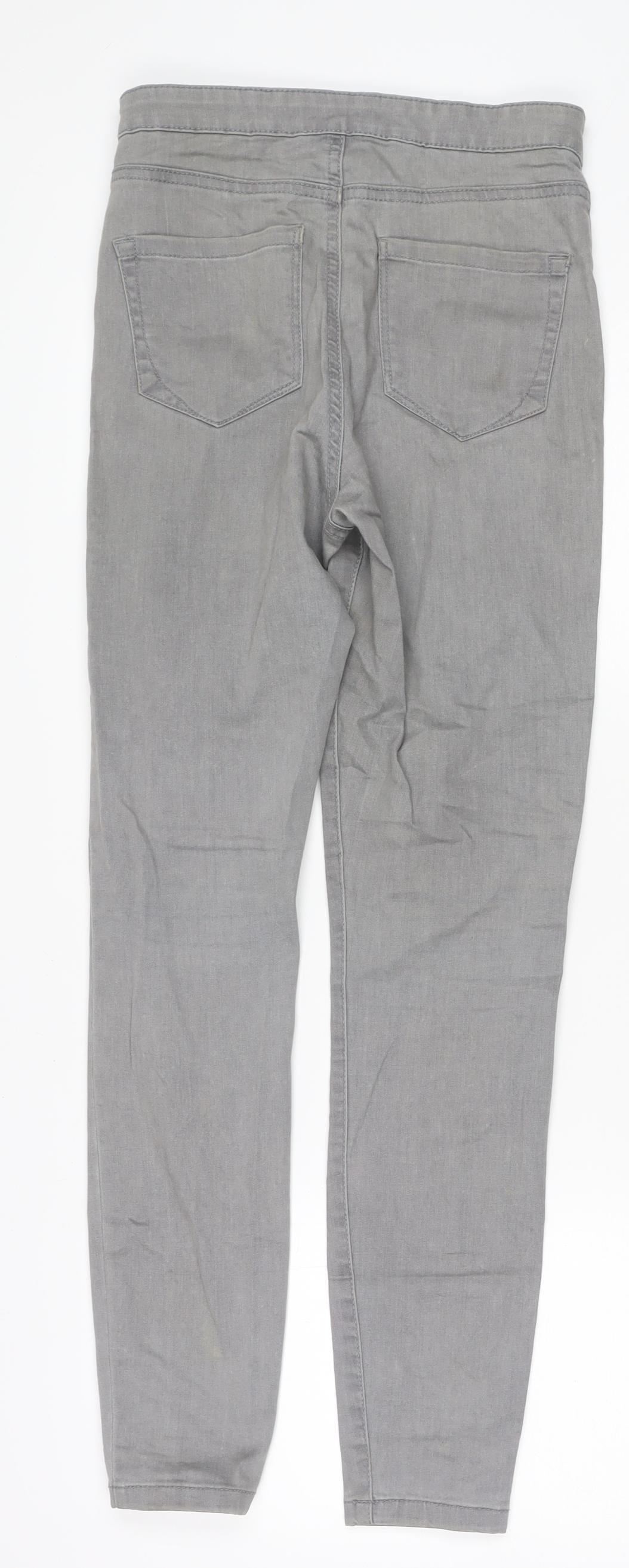 Denim & Co. Womens Grey Cotton Skinny Jeans Size 8 L27 in Regular Zip