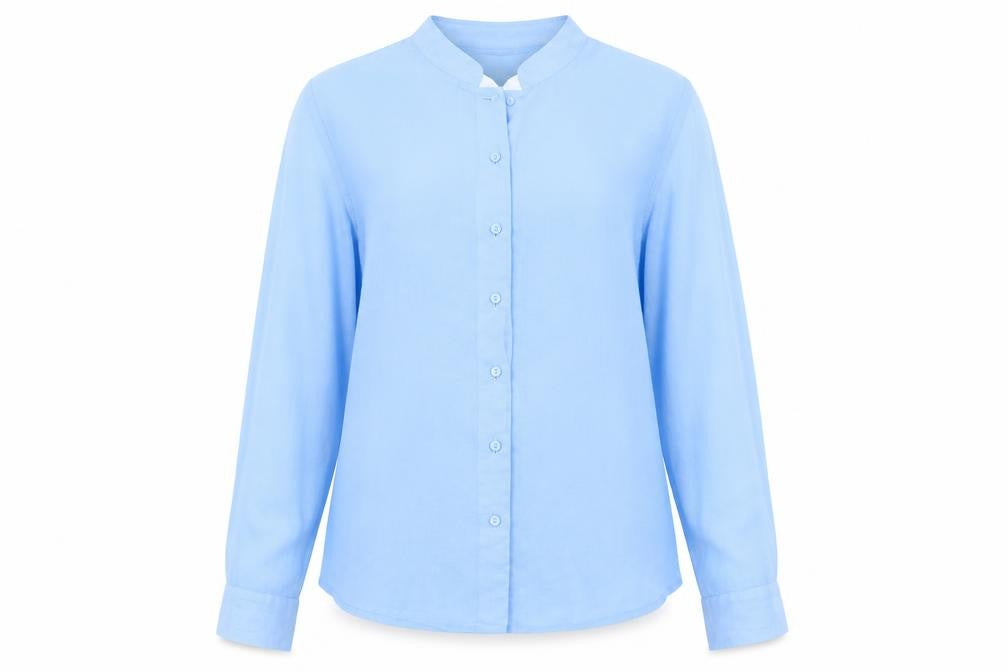 Womens UK Size 6 H&M Blue Basic Button-Up