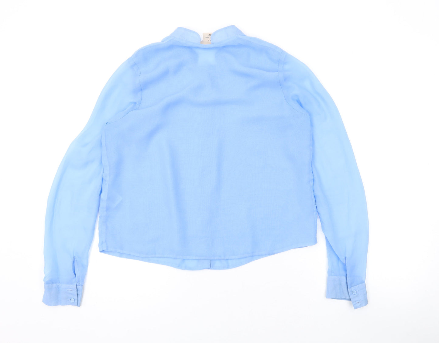 Womens UK Size 6 H&M Blue Basic Button-Up