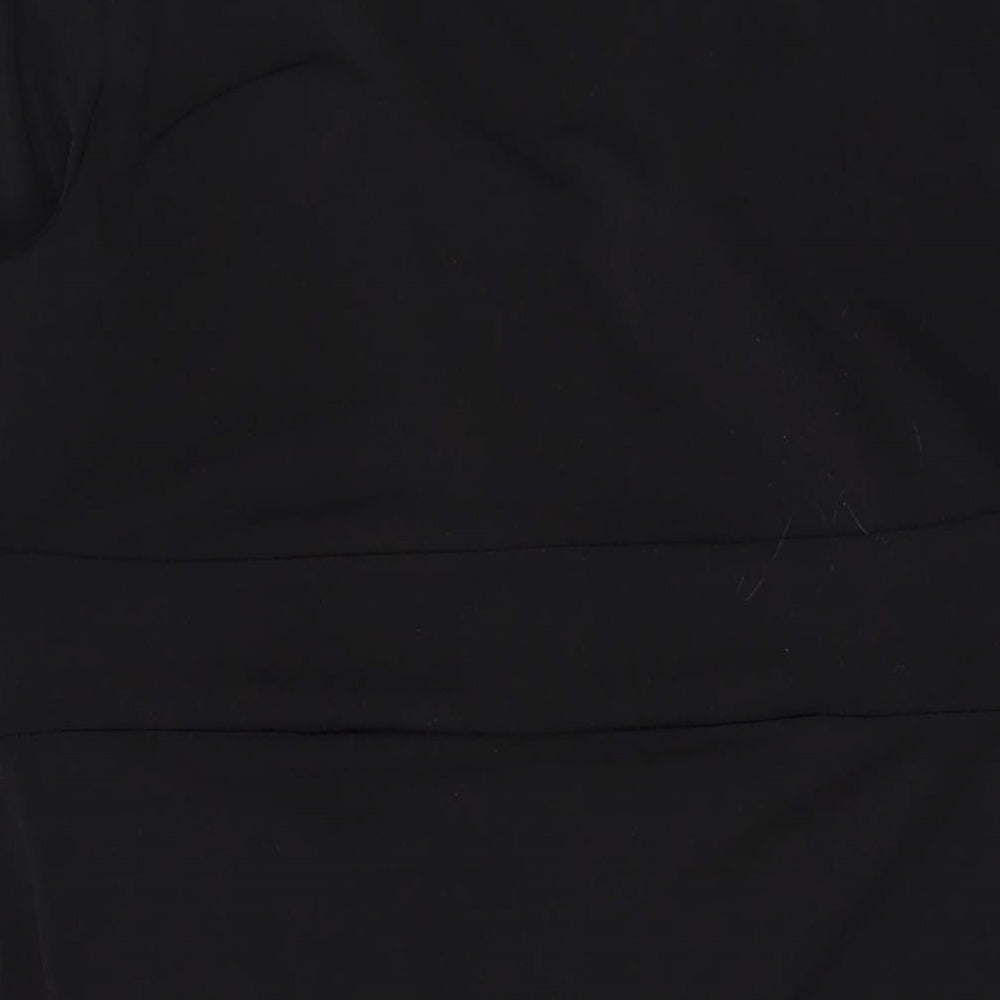 Julien Macdonald Womens Black Polyester A-Line Size 18 V-Neck Pullover