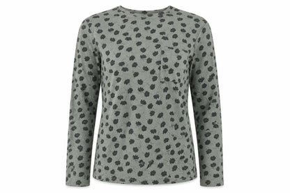 Marks and Spencer Womens Green Floral Cotton Basic Blouse Size 8 Round Neck