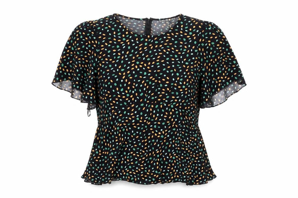 Womens UK Size 14 Girl in Mind Black Basic Blouse