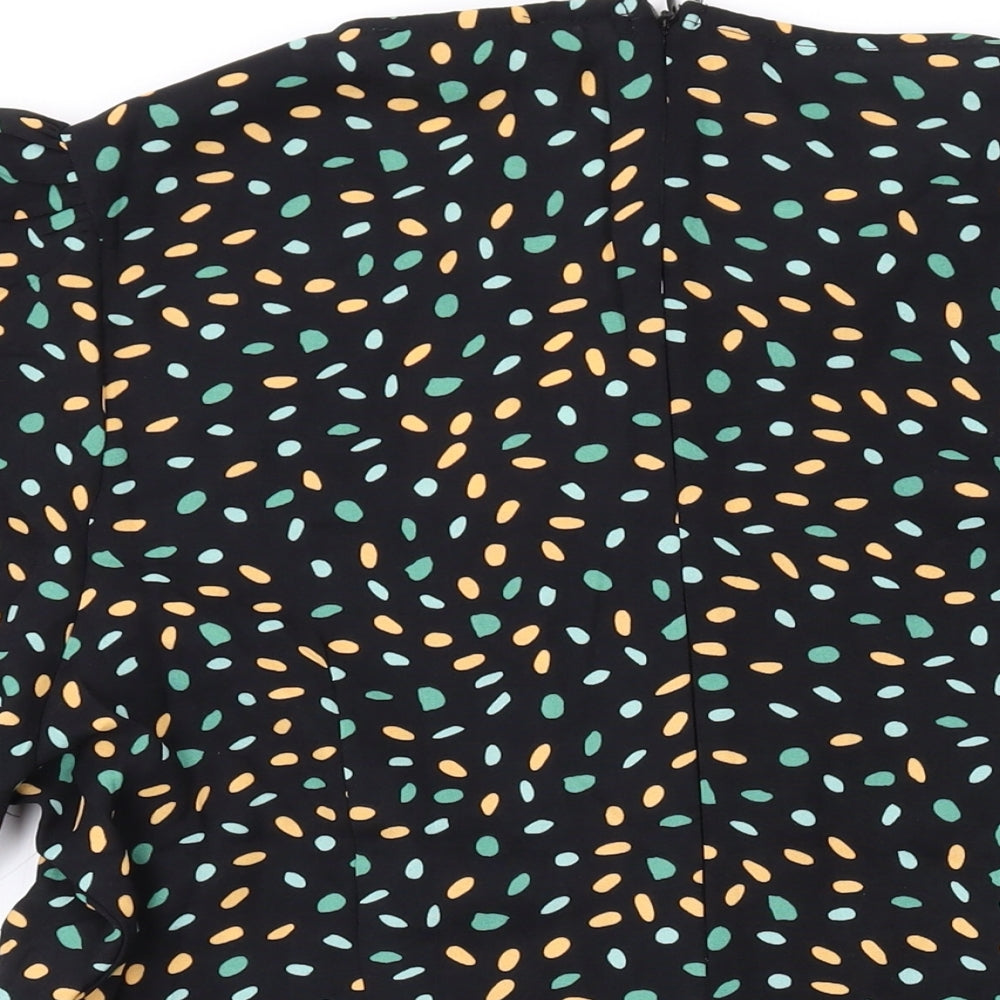Womens UK Size 14 Girl in Mind Black Basic Blouse