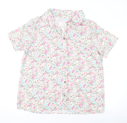 Nougat Womens Multicoloured Floral Polyester Basic Blouse Size XL Collared