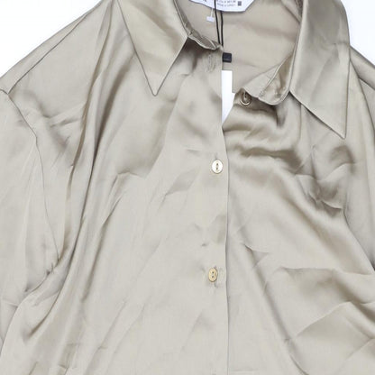 Womens UK Size S Zara Green Basic Button-Up