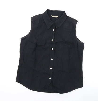 Womens UK Size 12 Marks and Spencer Black Basic Button-Up