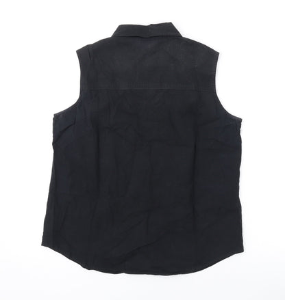 Womens UK Size 12 Marks and Spencer Black Basic Button-Up
