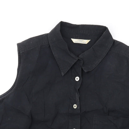 Womens UK Size 12 Marks and Spencer Black Basic Button-Up