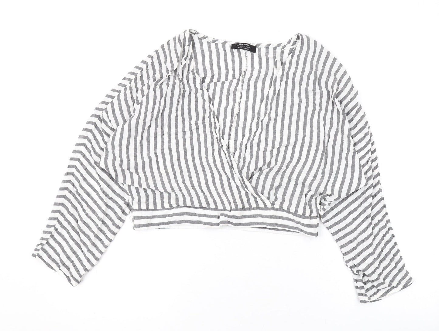Womens UK Size L Bershka White Basic Blouse