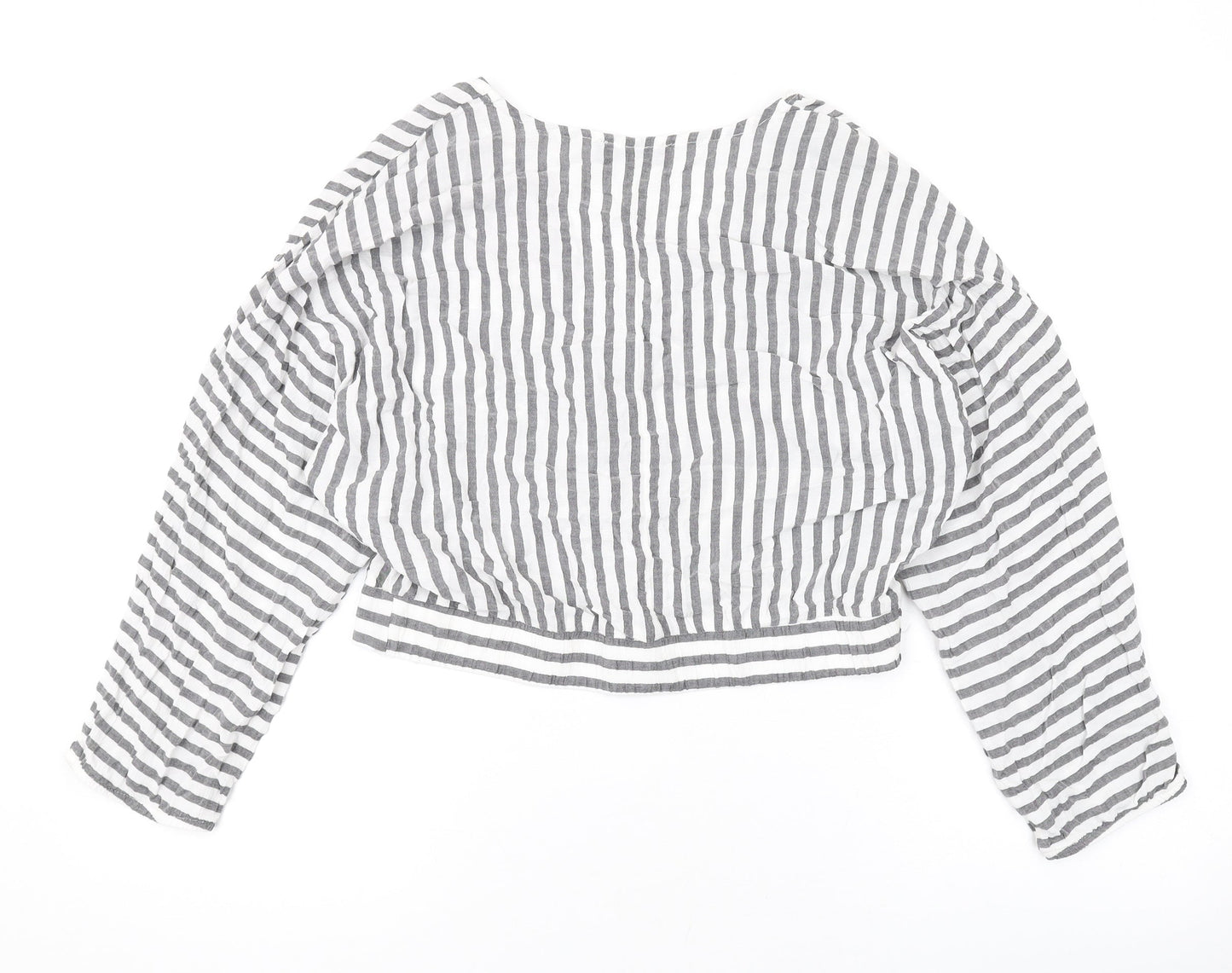 Womens UK Size L Bershka White Basic Blouse