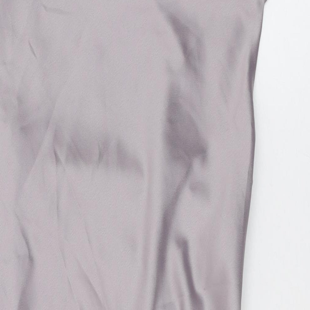 Topshop Womens Purple Polyester Mini Size 4 Square Neck Pullover