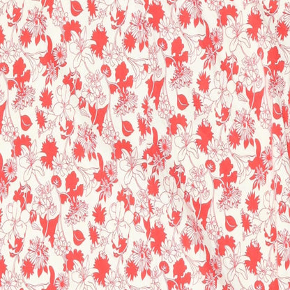 Uniqlo Womens Red Floral Cotton T-Shirt Dress Size L Collared Button
