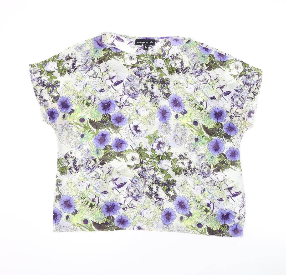 Code Code Code Womens Multicoloured Floral Polyester Basic T-Shirt Size XL Round Neck