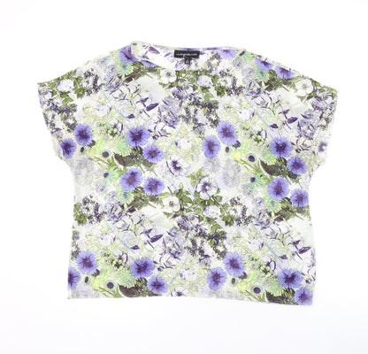 Code Code Code Womens Multicoloured Floral Polyester Basic T-Shirt Size XL Round Neck
