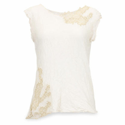 Womens UK Size M Zara Ivory Basic T-Shirt