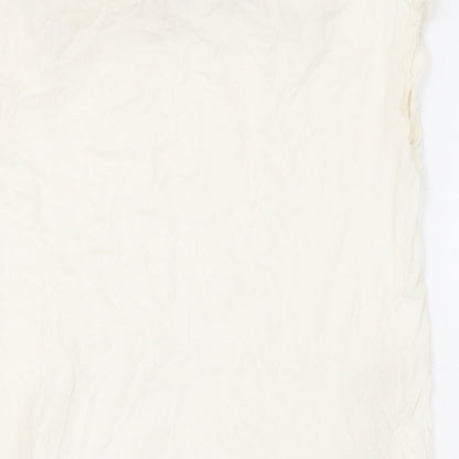 Womens UK Size M Zara Ivory Basic T-Shirt
