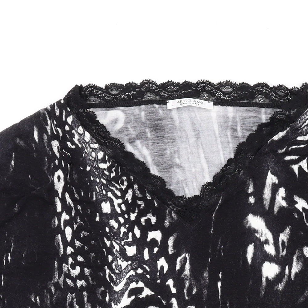 Womens UK Size 18 Artigiano Black Basic Blouse