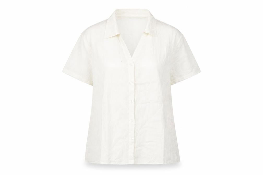 Womens UK Size 2 EWM Ivory Basic Button-Up