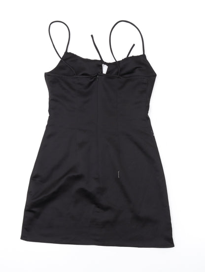 Topshop Womens Black Polyester Mini Size 4 Sweetheart Zip