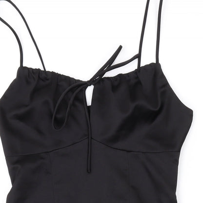 Topshop Womens Black Polyester Mini Size 4 Sweetheart Zip