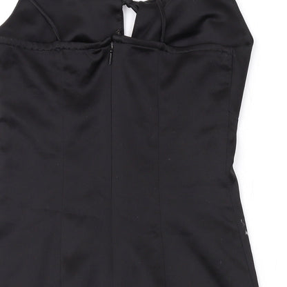 Topshop Womens Black Polyester Mini Size 4 Sweetheart Zip