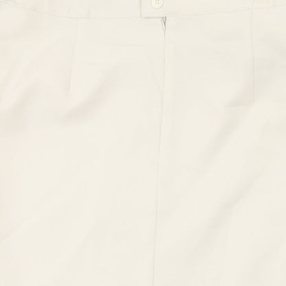 Damart Womens Ivory Polyester Straight & Pencil Skirt Size 16 Zip