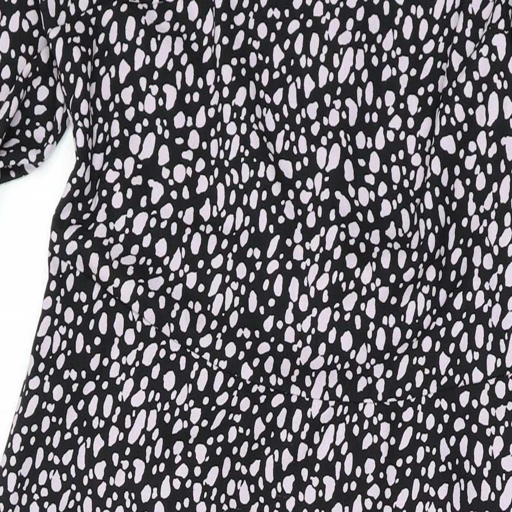 Dorothy Perkins Womens Purple Geometric Polyester Maxi Size 10 Round Neck Zip