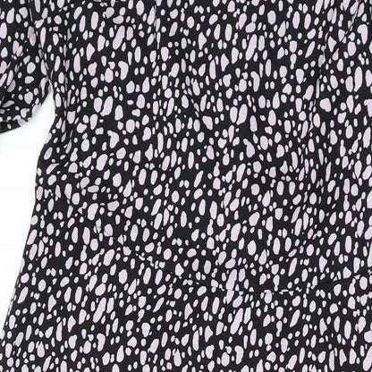 Dorothy Perkins Womens Purple Geometric Polyester Maxi Size 10 Round Neck Zip