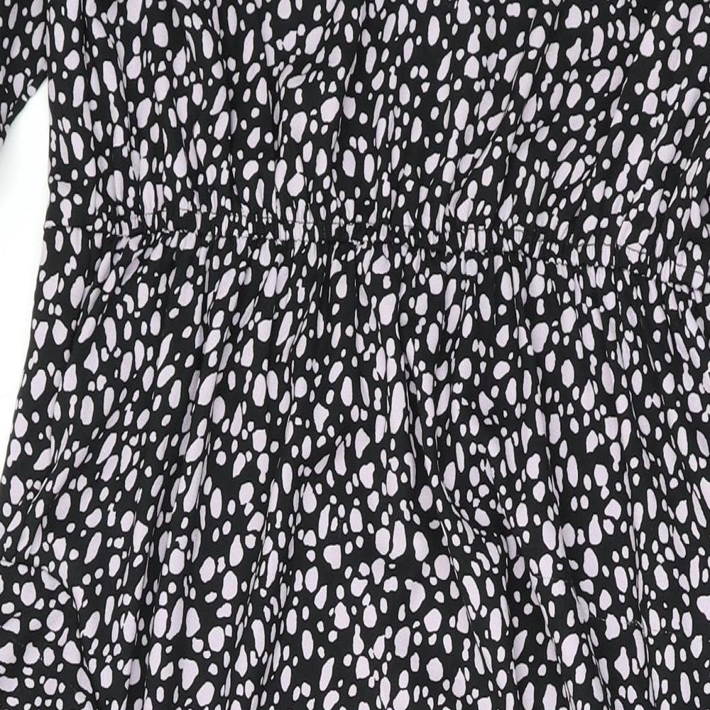 Dorothy Perkins Womens Purple Geometric Polyester Maxi Size 10 Round Neck Zip