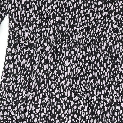 Dorothy Perkins Womens Purple Geometric Polyester Maxi Size 10 Round Neck Zip