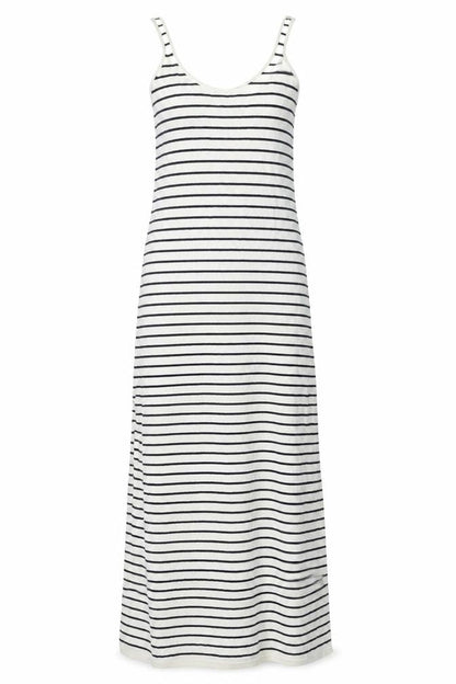 Zara Womens Ivory Striped Acrylic Maxi Size S Scoop Neck Pullover