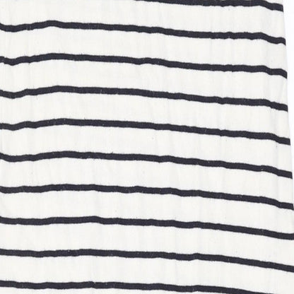 Zara Womens Ivory Striped Acrylic Maxi Size S Scoop Neck Pullover