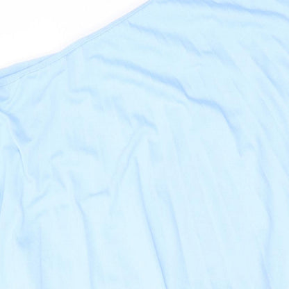 ASOS Womens Blue Polyester A-Line Size 14 Off the Shoulder Pullover